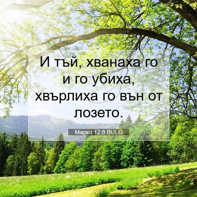 Picture 07 - Марко 12:8 BULG - И тъй, хванаха го и го - Bible Verse Picture