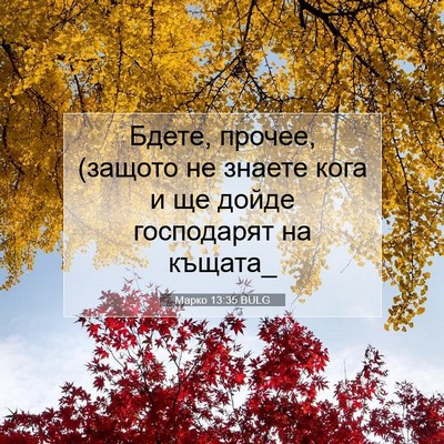 Picture 07 - Марко 13:35 BULG - Бдете, прочее, (защото не - Bible Verse Picture