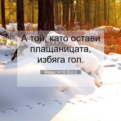 Picture 07 - Марко 14:52 BULG - А той, като остави - Bible Verse Picture