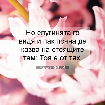 Picture 07 - Марко 14:69 BULG - Но слугинята го видя и пак - Bible Verse Picture