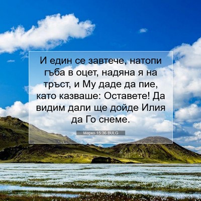 Picture 07 - Марко 15:36 BULG - И един се завтече, натопи - Bible Verse Picture