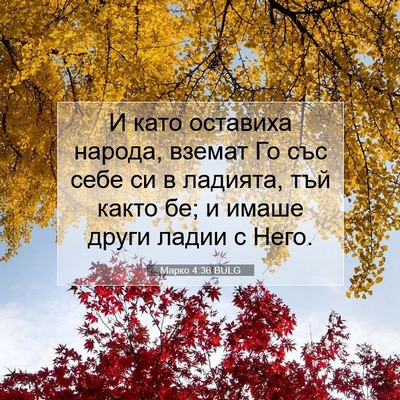Picture 07 - Марко 4:36 BULG - И като оставиха народа, - Bible Verse Picture