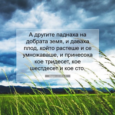 Picture 07 - Марко 4:8 BULG - А другите паднаха на - Bible Verse Picture