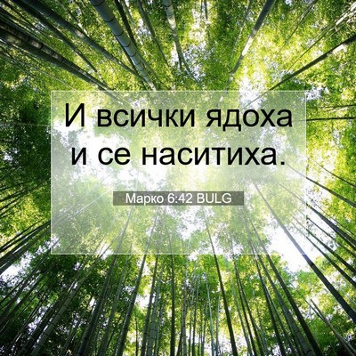 Picture 07 - Марко 6:42 BULG - И всички ядоха и се - Bible Verse Picture