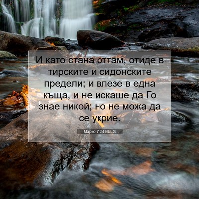 Picture 07 - Марко 7:24 BULG - И като стана оттам, отиде в - Bible Verse Picture