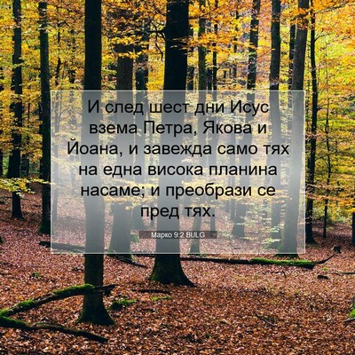 Picture 07 - Марко 9:2 BULG - И след шест дни Исус взема - Bible Verse Picture