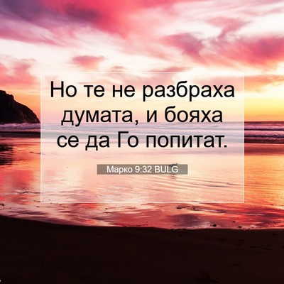 Picture 07 - Марко 9:32 BULG - Но те не разбраха думата, и - Bible Verse Picture
