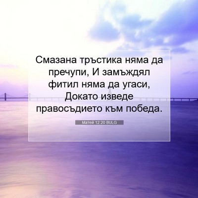 Picture 07 - Матей 12:20 BULG - Смазана тръстика няма да - Bible Verse Picture