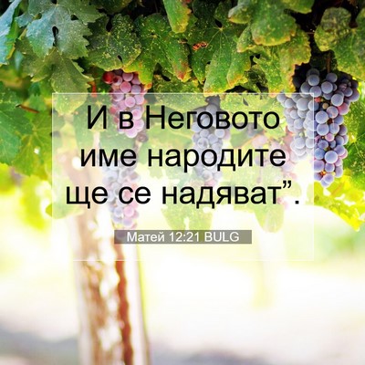 Picture 07 - Матей 12:21 BULG - И в Неговото име народите - Bible Verse Picture