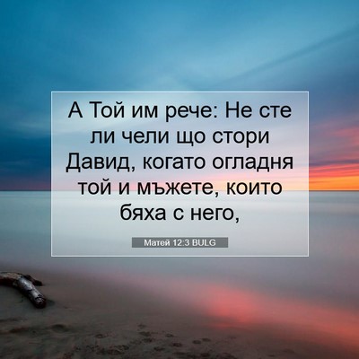Picture 07 - Матей 12:3 BULG - А Той им рече: Не сте ли - Bible Verse Picture