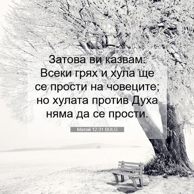 Picture 07 - Матей 12:31 BULG - Затова ви казвам: Всеки - Bible Verse Picture
