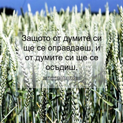 Picture 07 - Матей 12:37 BULG - Защото от думите си ще се - Bible Verse Picture