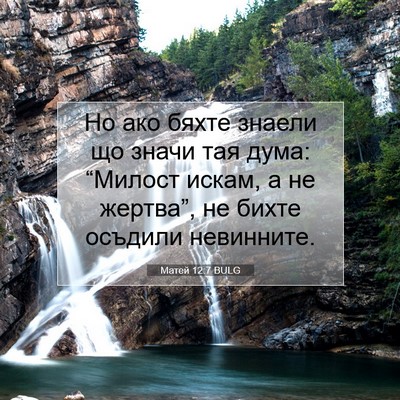 Picture 07 - Матей 12:7 BULG - Но ако бяхте знаели що - Bible Verse Picture