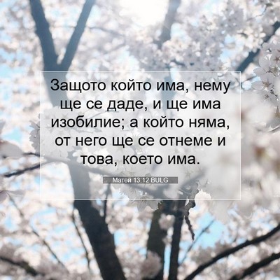 Picture 07 - Матей 13:12 BULG - Защото който има, нему ще - Bible Verse Picture