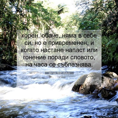 Picture 07 - Матей 13:21 BULG - корен, обаче, няма в себе - Bible Verse Picture