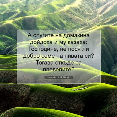 Picture 07 - Матей 13:27 BULG - А слугите на домакина - Bible Verse Picture