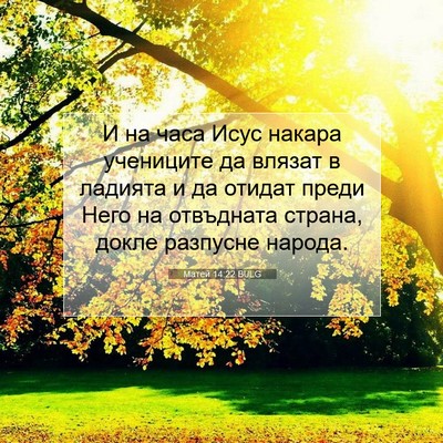 Picture 07 - Матей 14:22 BULG - И на часа Исус накара - Bible Verse Picture