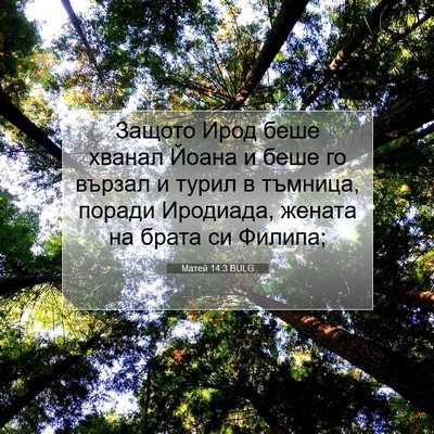 Picture 07 - Матей 14:3 BULG - Защото Ирод беше хванал - Bible Verse Picture