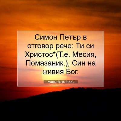 Picture 07 - Матей 16:16 BULG - Симон Петър в отговор рече: - Bible Verse Picture