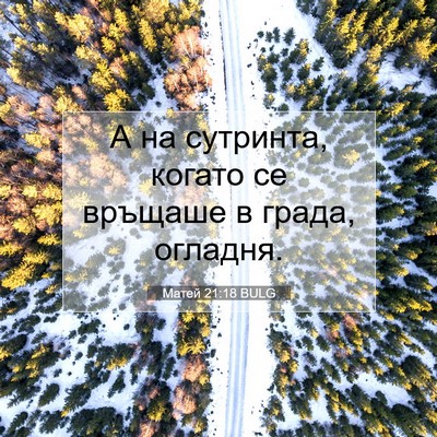 Picture 07 - Матей 21:18 BULG - А на сутринта, когато се - Bible Verse Picture