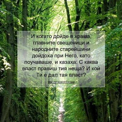 Picture 07 - Матей 21:23 BULG - И когато дойде в храма, - Bible Verse Picture
