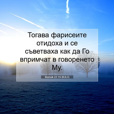 Picture 07 - Матей 22:15 BULG - Тогава фарисеите отидоха и - Bible Verse Picture