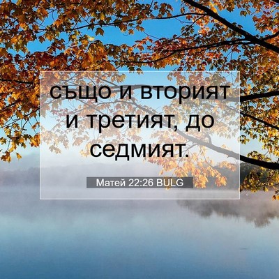 Picture 07 - Матей 22:26 BULG - също и вторият и третият, - Bible Verse Picture