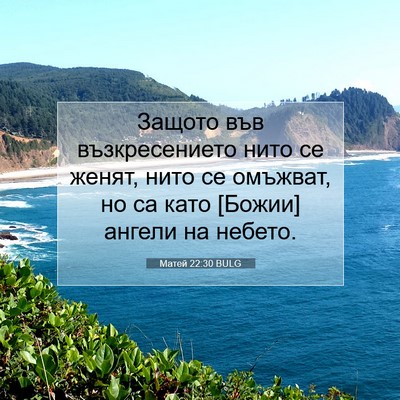 Picture 07 - Матей 22:30 BULG - Защото във възкресението - Bible Verse Picture