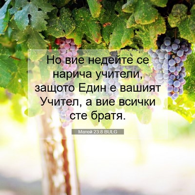 Picture 07 - Матей 23:8 BULG - Но вие недейте се нарича - Bible Verse Picture