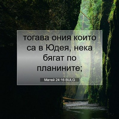 Picture 07 - Матей 24:16 BULG - тогава ония които са в - Bible Verse Picture