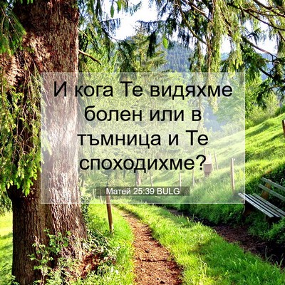 Picture 07 - Матей 25:39 BULG - И кога Те видяхме болен или - Bible Verse Picture