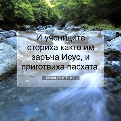Picture 07 - Матей 26:19 BULG - И учениците сториха както - Bible Verse Picture