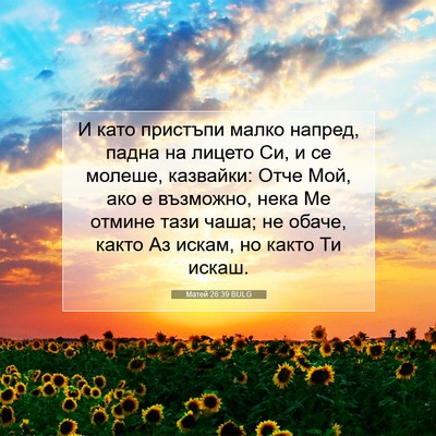 Picture 07 - Матей 26:39 BULG - И като пристъпи малко - Bible Verse Picture