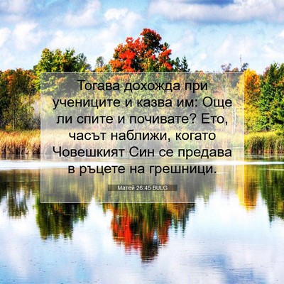Picture 07 - Матей 26:45 BULG - Тогава дохожда при - Bible Verse Picture