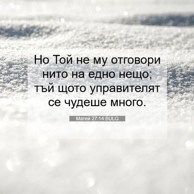 Picture 07 - Матей 27:14 BULG - Но Той не му отговори нито - Bible Verse Picture