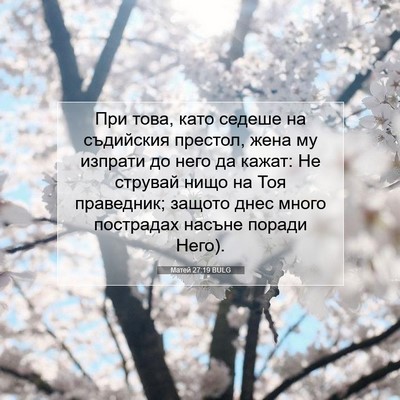 Picture 07 - Матей 27:19 BULG - При това, като седеше на - Bible Verse Picture