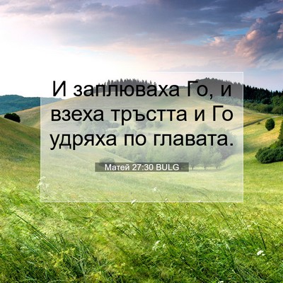 Picture 07 - Матей 27:30 BULG - И заплюваха Го, и взеха - Bible Verse Picture