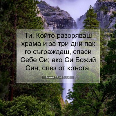 Picture 07 - Матей 27:40 BULG - Ти, Който разоряваш храма и - Bible Verse Picture