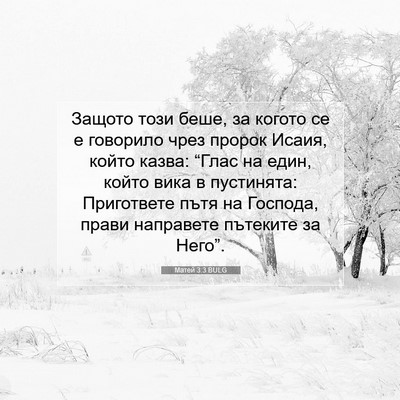 Picture 07 - Матей 3:3 BULG - Защото този беше, за когото - Bible Verse Picture