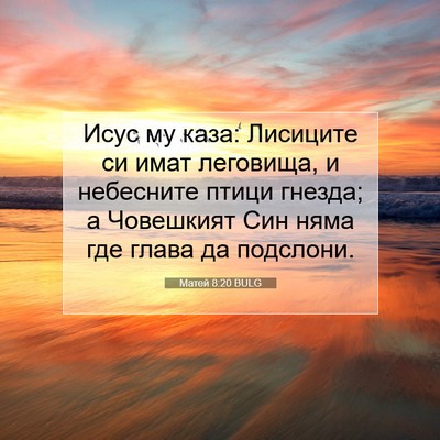 Picture 07 - Матей 8:20 BULG - Исус му каза: Лисиците си - Bible Verse Picture