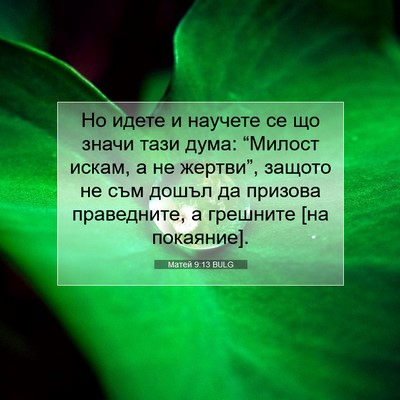 Picture 07 - Матей 9:13 BULG - Но идете и научете се що - Bible Verse Picture