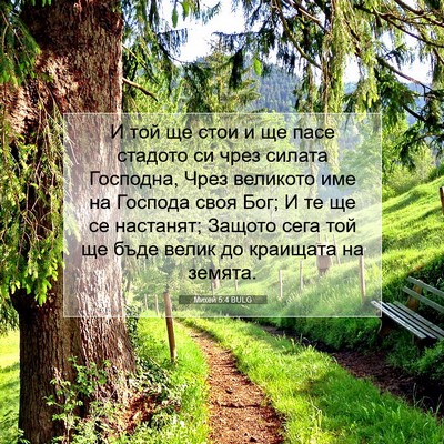 Picture 07 - Михей 5:4 BULG - И той ще стои и ще пасе - Bible Verse Picture