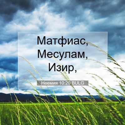 Picture 07 - Неемия 10:20 BULG - Матфиас, Месулам, - Bible Verse Picture