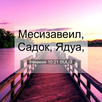 Picture 07 - Неемия 10:21 BULG - Месизавеил, Садок, - Bible Verse Picture
