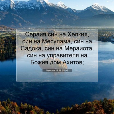 Picture 07 - Неемия 11:11 BULG - Сераия син на Хелкия, син - Bible Verse Picture