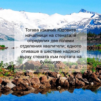 Picture 07 - Неемия 12:31 BULG - Тогава изкачих Юдовите - Bible Verse Picture