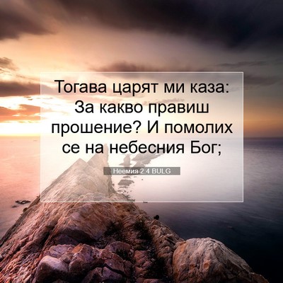 Picture 07 - Неемия 2:4 BULG - Тогава царят ми каза: За - Bible Verse Picture