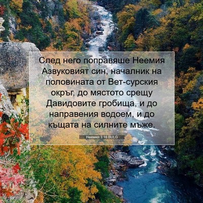 Picture 07 - Неемия 3:16 BULG - След него поправяше Неемия - Bible Verse Picture