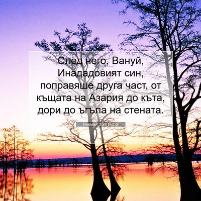 Picture 07 - Неемия 3:24 BULG - След него, Вануй, - Bible Verse Picture