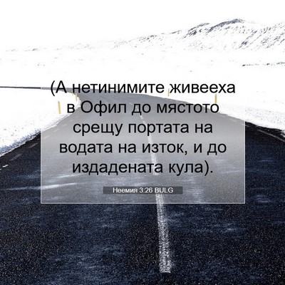 Picture 07 - Неемия 3:26 BULG - (А нетинимите живееха в - Bible Verse Picture